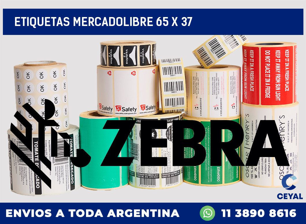 etiquetas mercadolibre 65 x 37