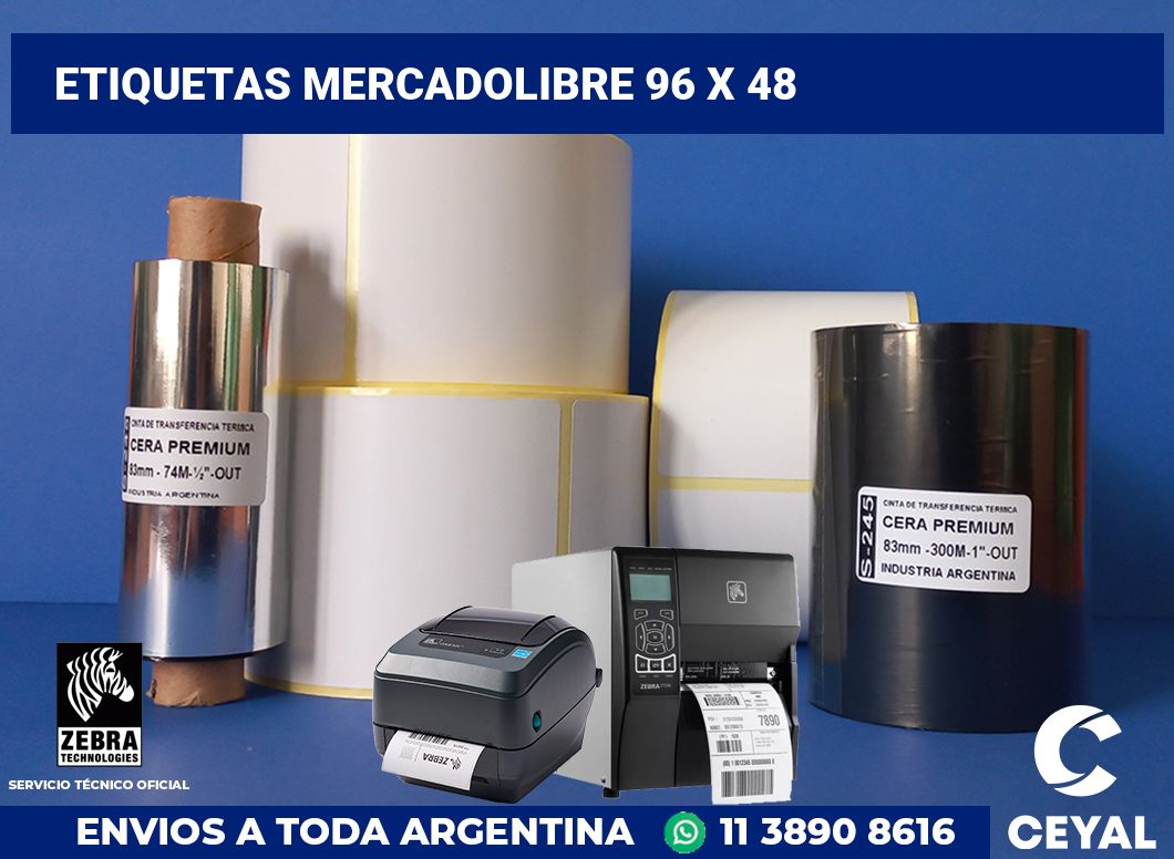 etiquetas mercadolibre 96 x 48