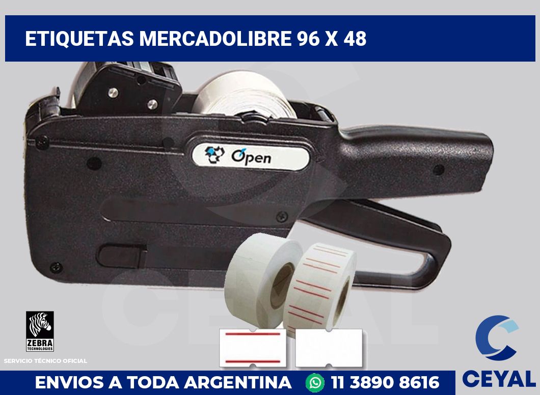 etiquetas mercadolibre 96 x 48