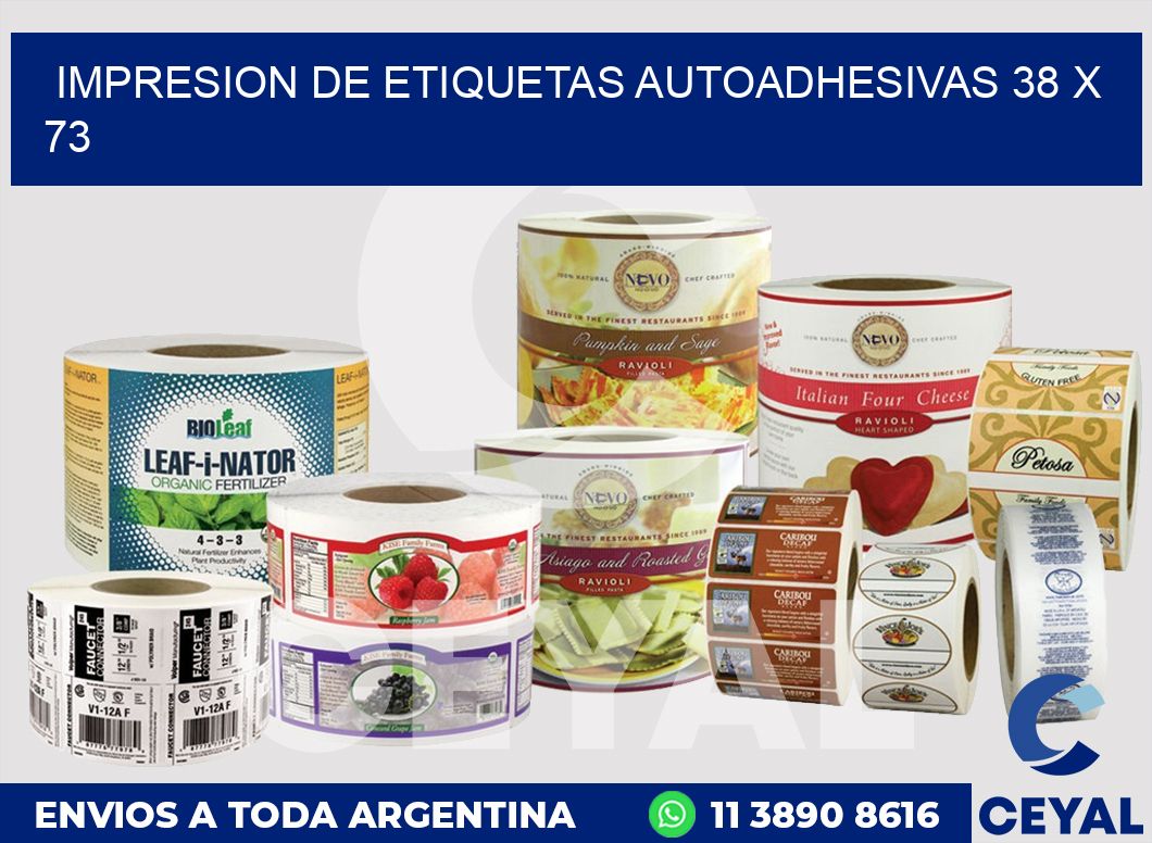 impresion de etiquetas autoadhesivas 38 x 73