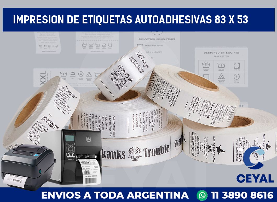 impresion de etiquetas autoadhesivas 83 x 53