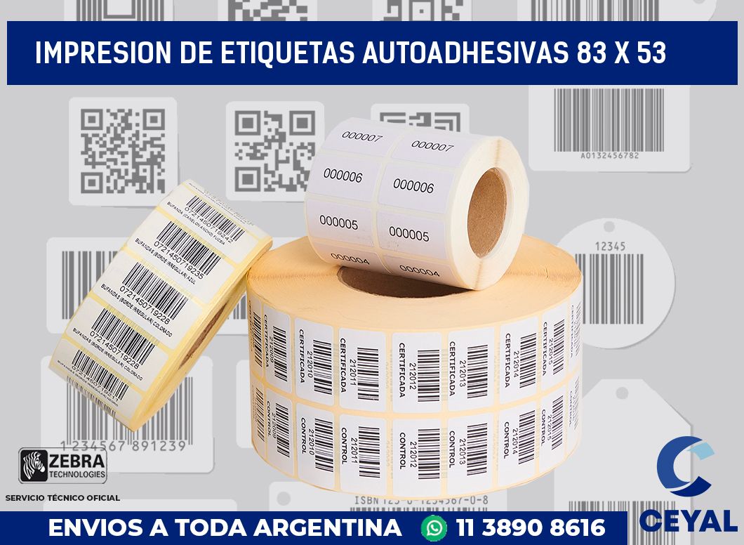 impresion de etiquetas autoadhesivas 83 x 53