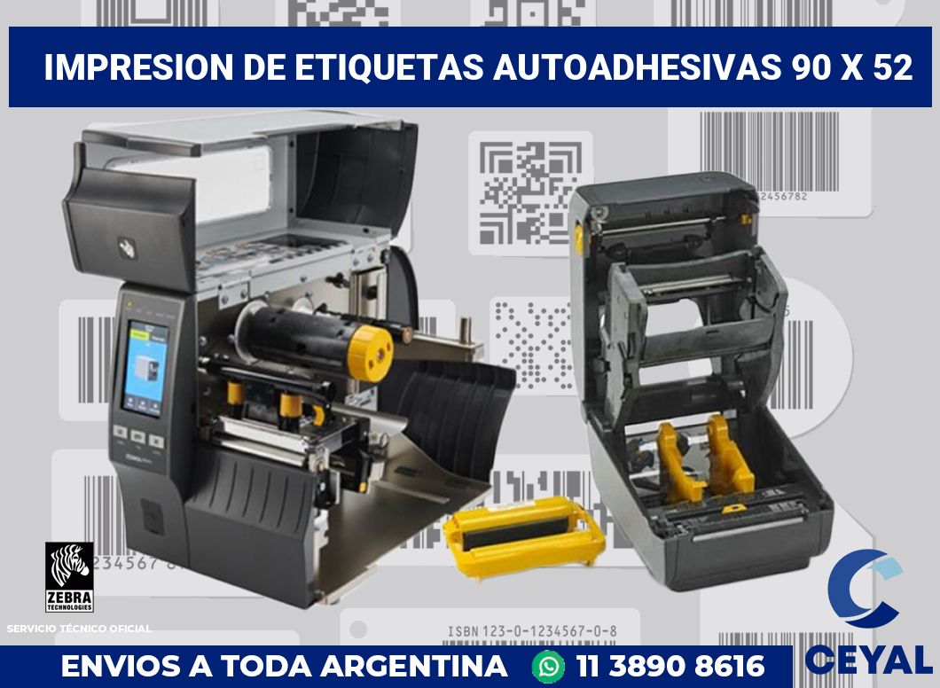 impresion de etiquetas autoadhesivas 90 x 52