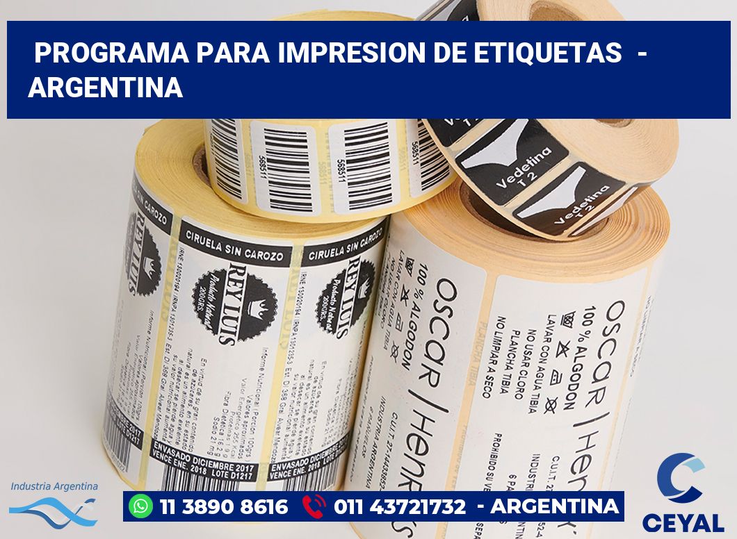 programa para impresion de etiquetas - Argentina