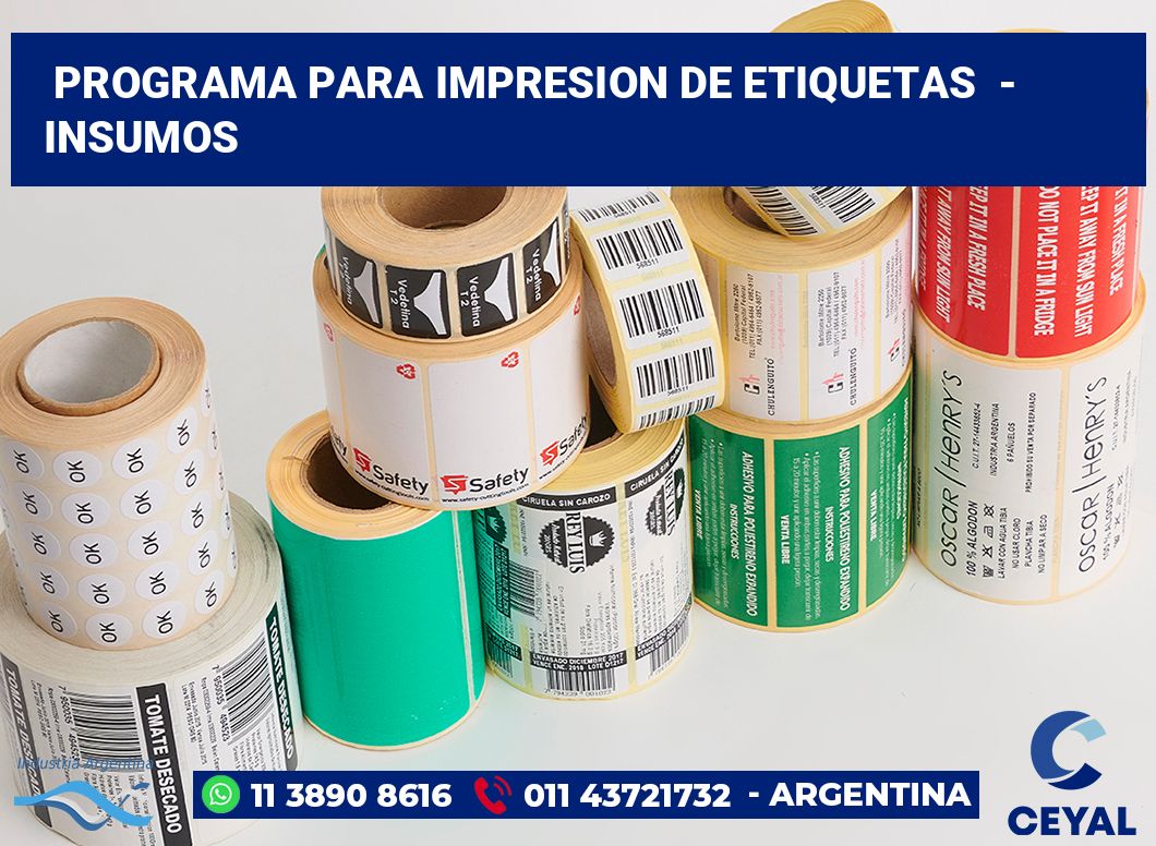 programa para impresion de etiquetas - Insumos