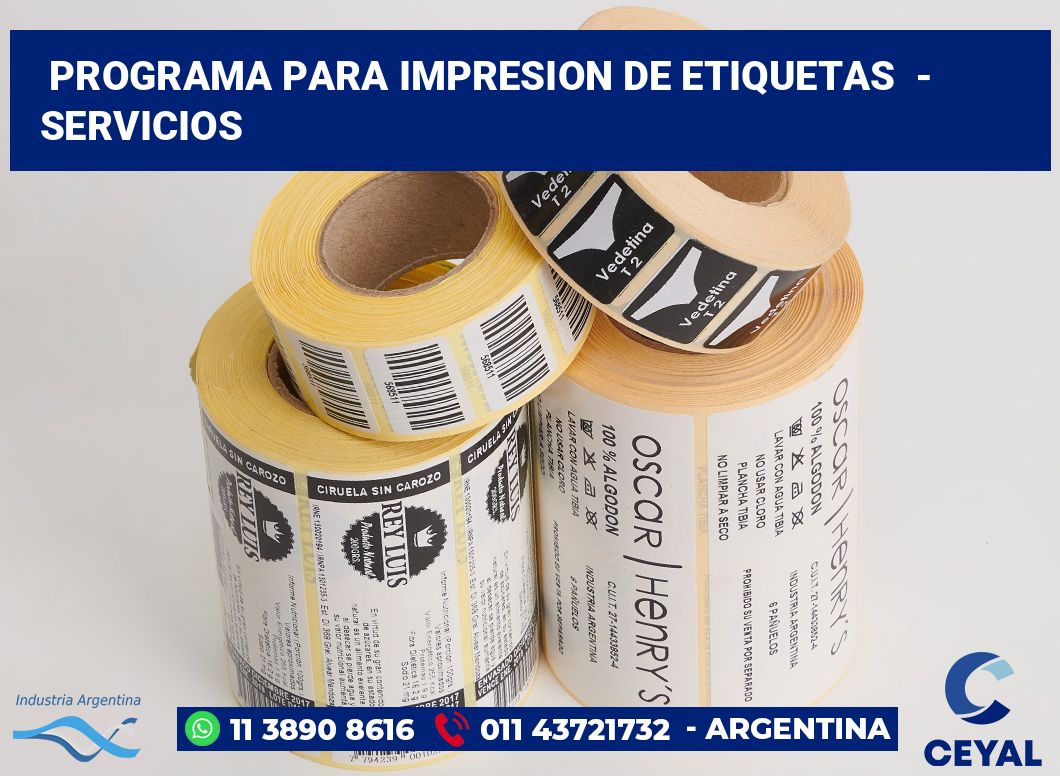 programa para impresion de etiquetas - Servicios