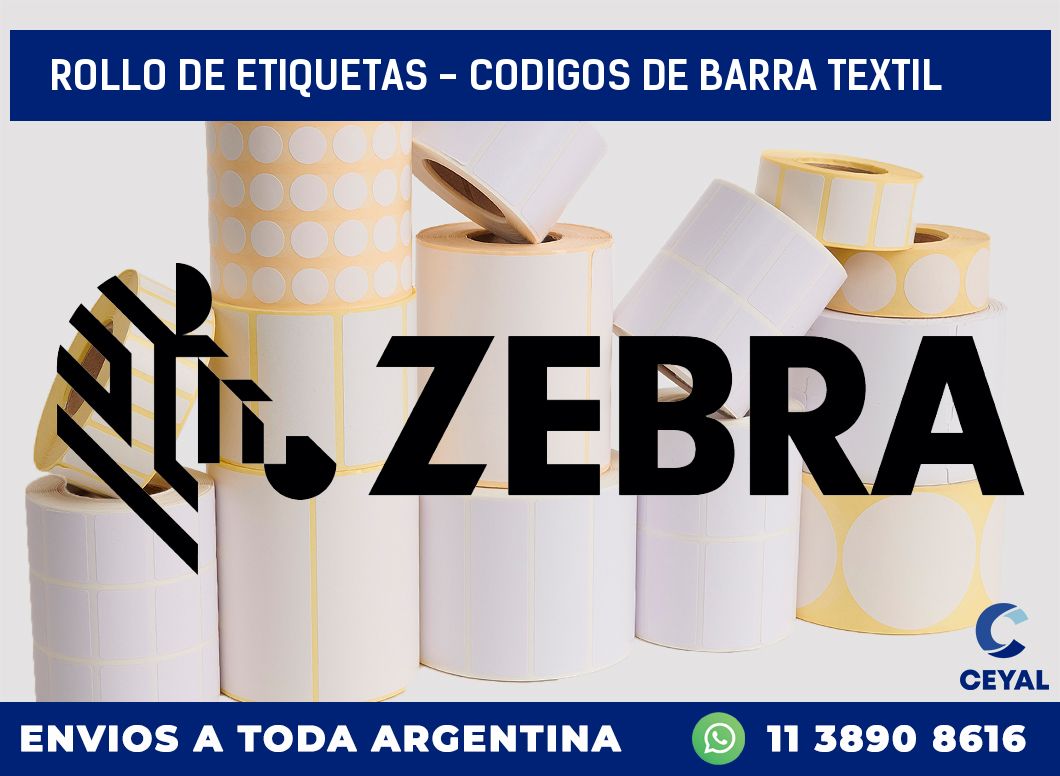 rollo de etiquetas - codigos de barra textil