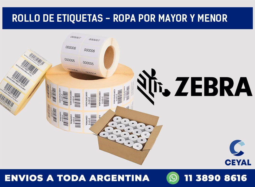 rollo de etiquetas - ropa por mayor y menor