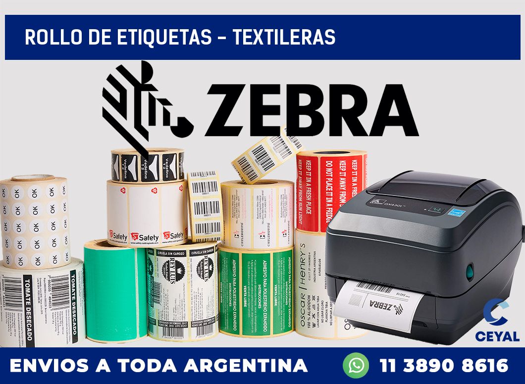 rollo de etiquetas - textileras