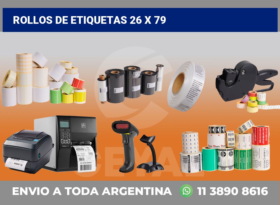 rollos de etiquetas 26 x 79