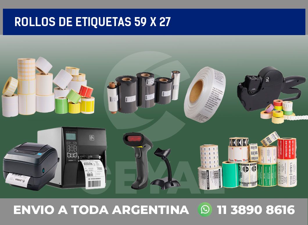 rollos de etiquetas 59 x 27