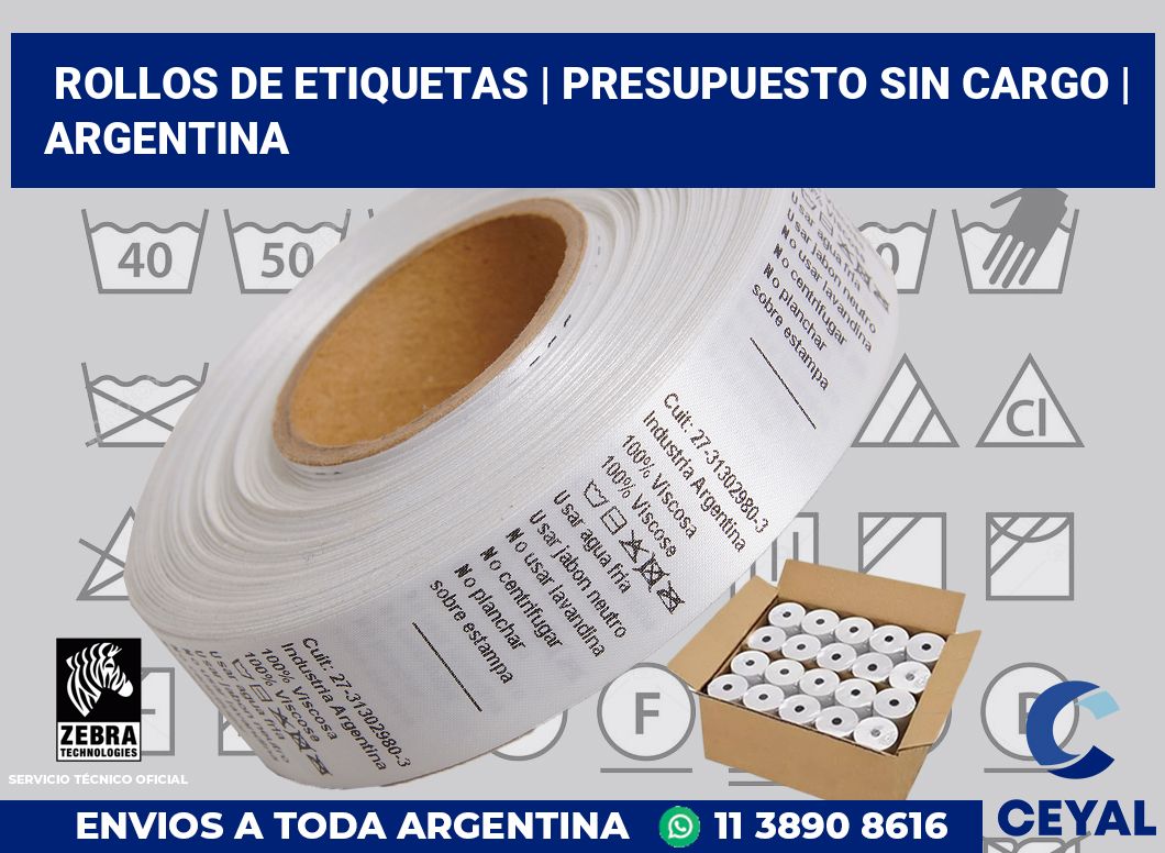 rollos de etiquetas | Presupuesto sin cargo | Argentina