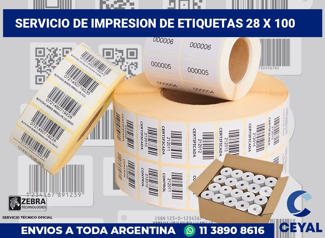 servicio de impresion de etiquetas 28 x 100