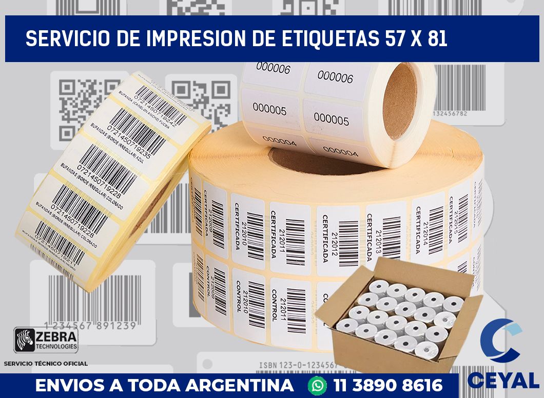 servicio de impresion de etiquetas 57 x 81