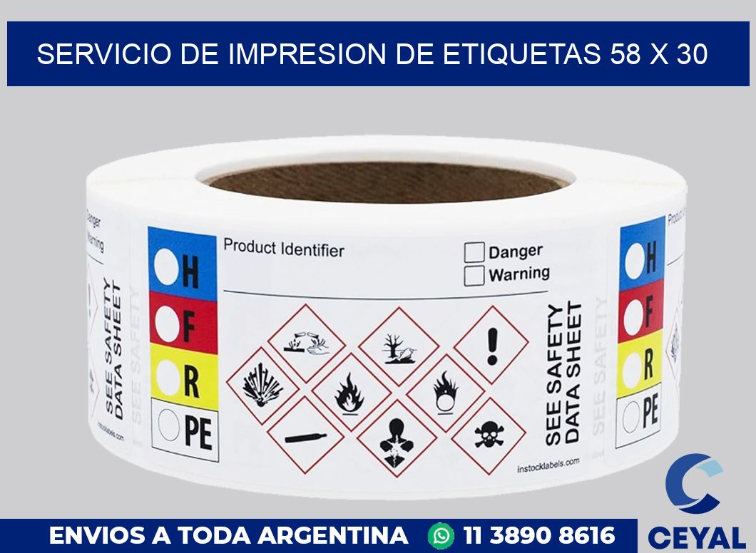servicio de impresion de etiquetas 58 x 30
