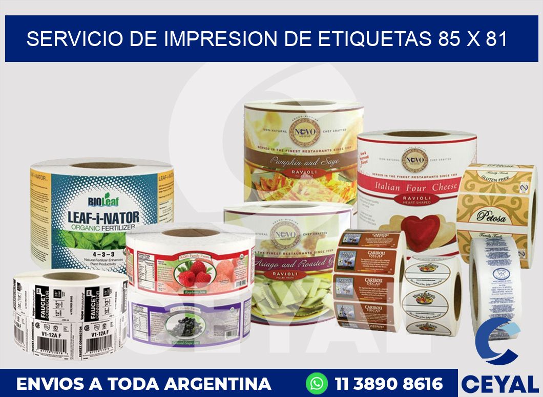 servicio de impresion de etiquetas 85 x 81