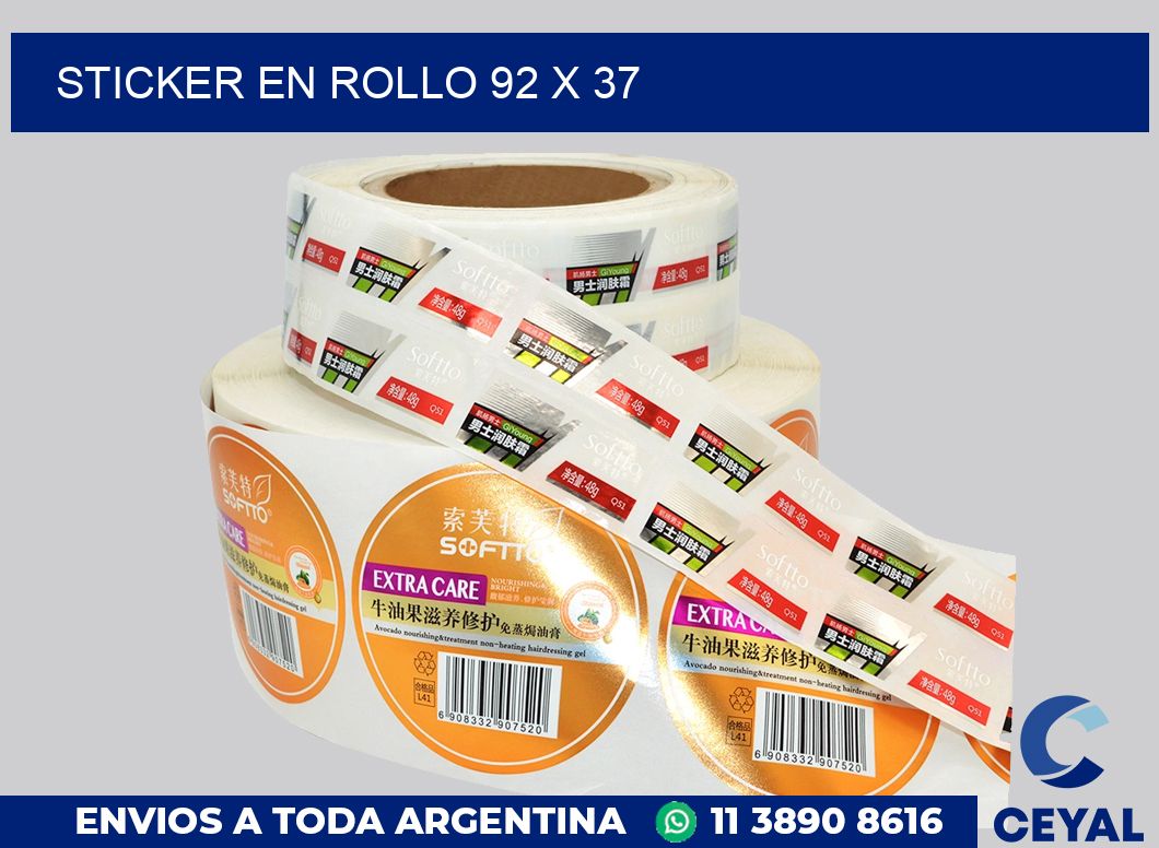 sticker en rollo 92 x 37