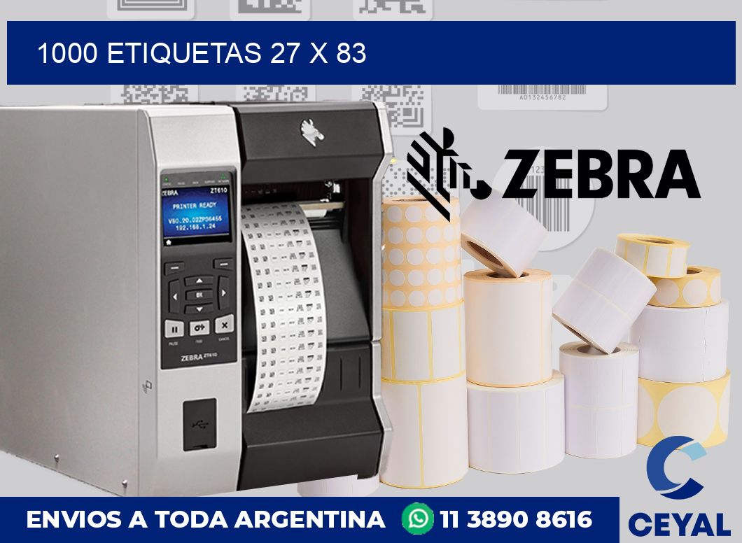 1000 etiquetas 27 x 83