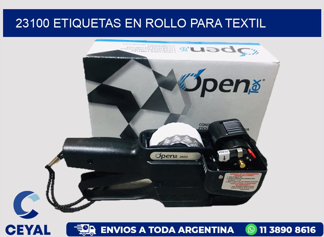 23100 etiquetas en rollo para textil