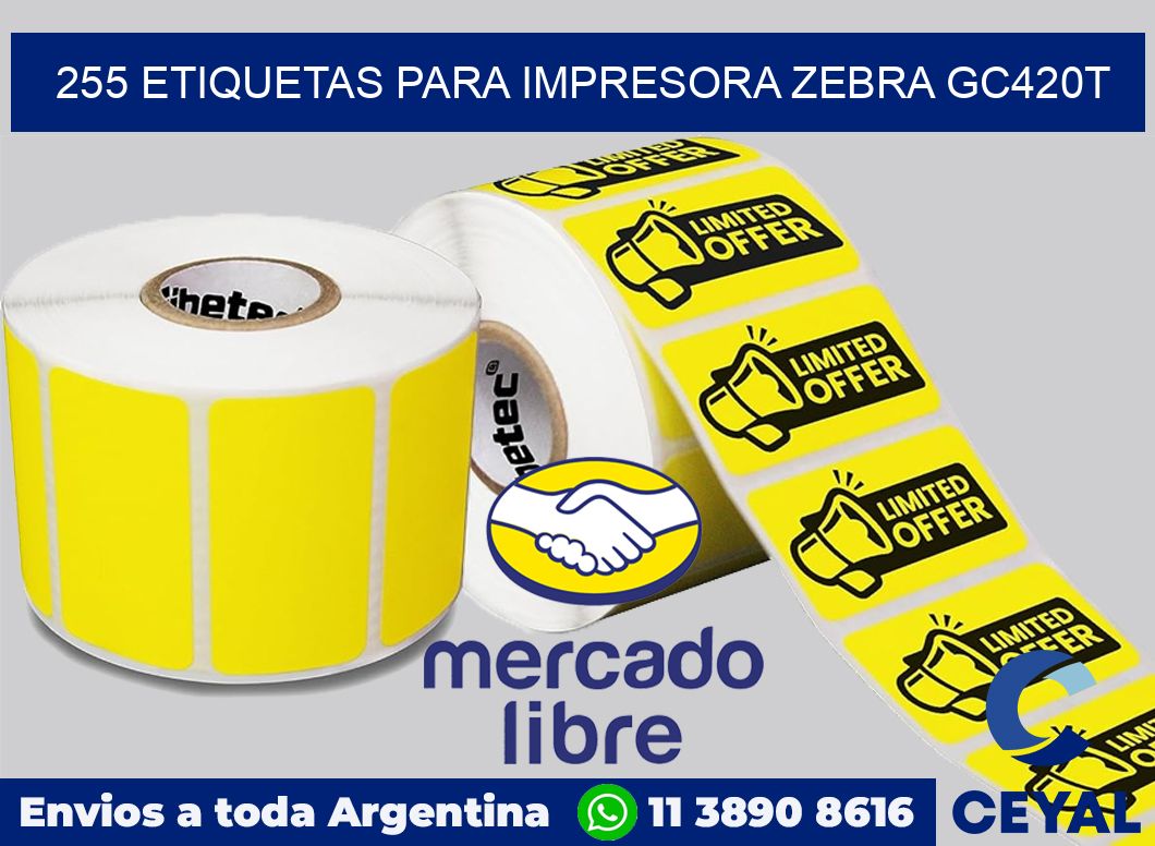 255 etiquetas para impresora zebra GC420T