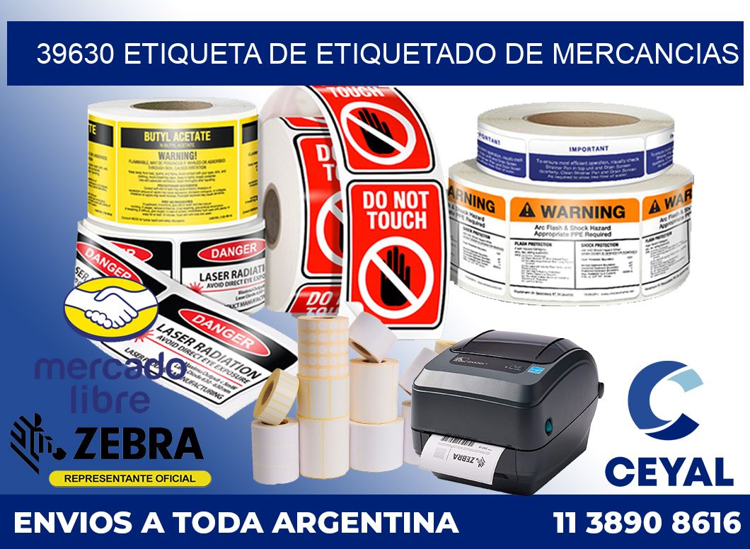39630 Etiqueta de etiquetado de mercancias