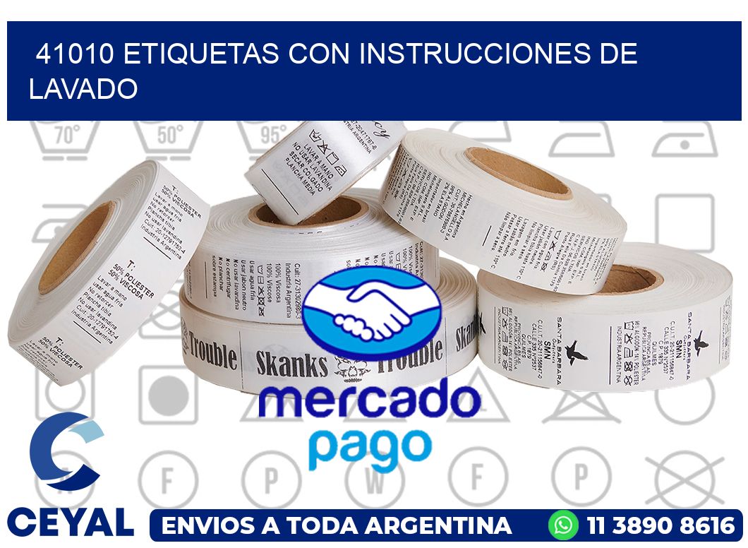41010 Etiquetas con instrucciones de lavado