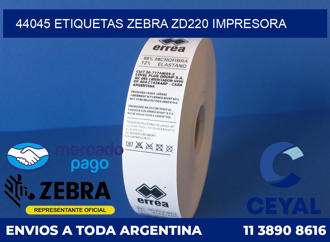44045 etiquetas Zebra zd220 impresora