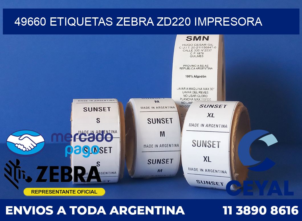 49660 etiquetas Zebra zd220 impresora