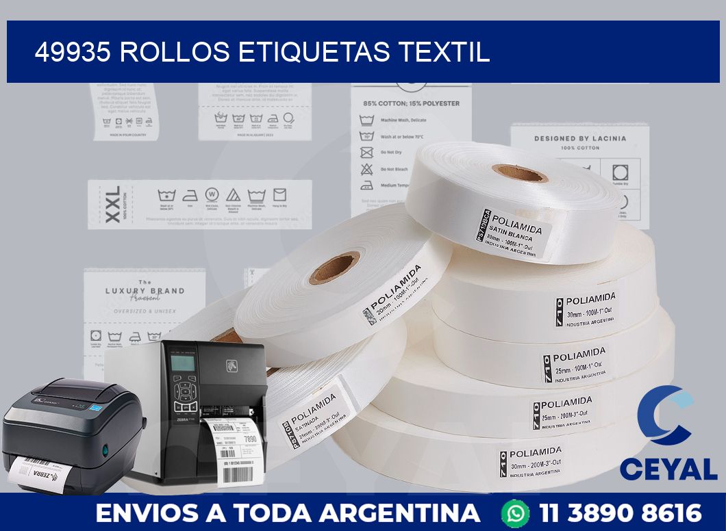 49935 rollos etiquetas textil