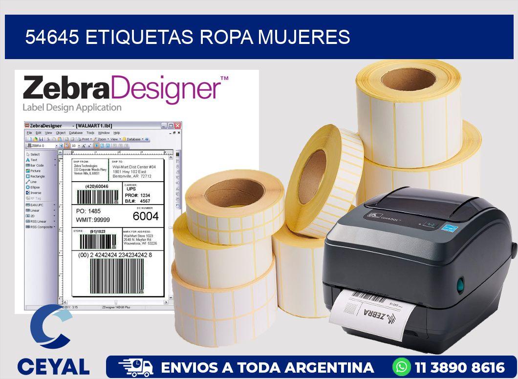 54645 Etiquetas ropa mujeres