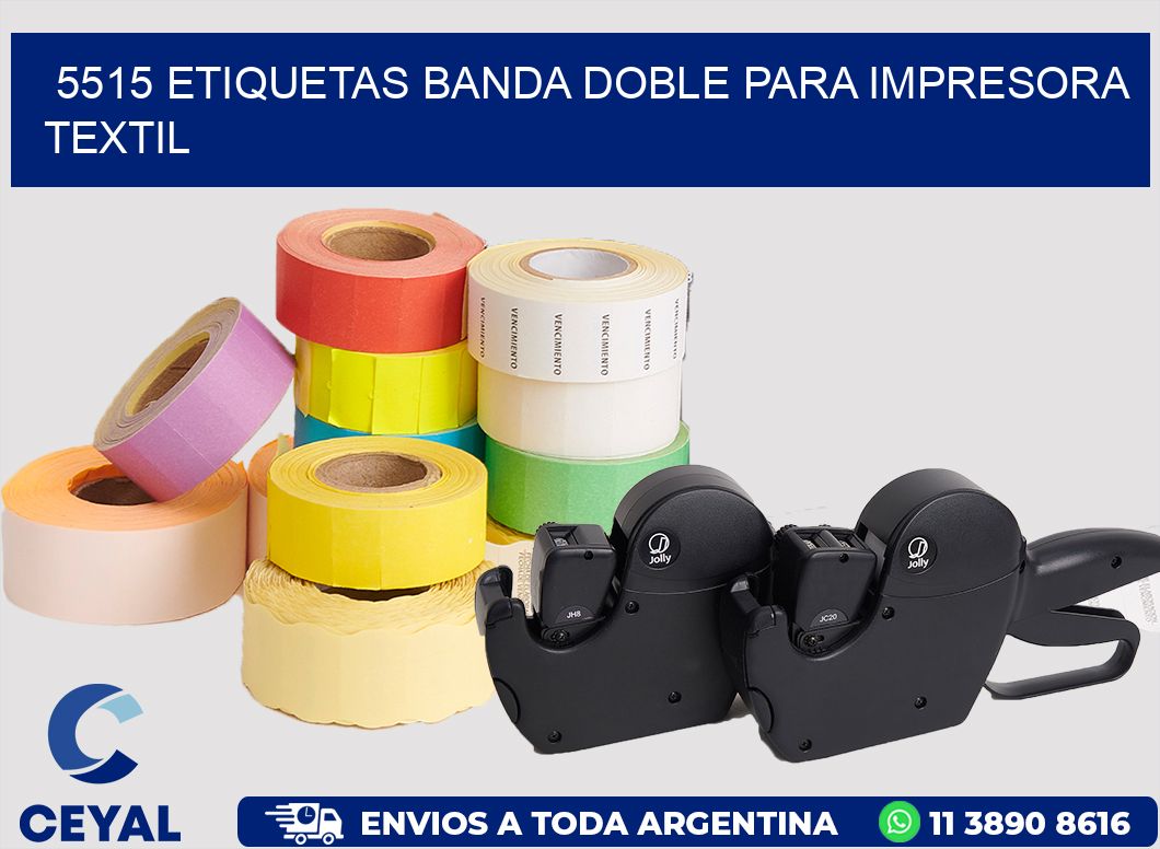 5515 etiquetas banda doble para impresora textil