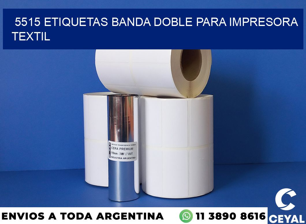 5515 etiquetas banda doble para impresora textil