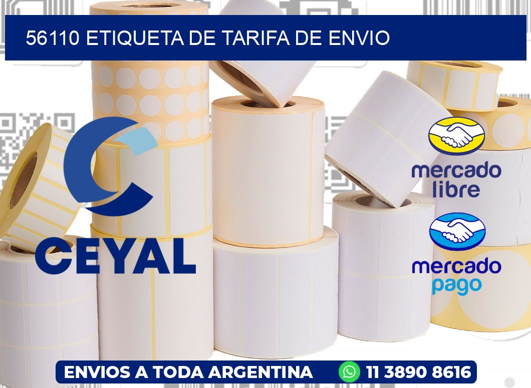 56110 Etiqueta de tarifa de envio