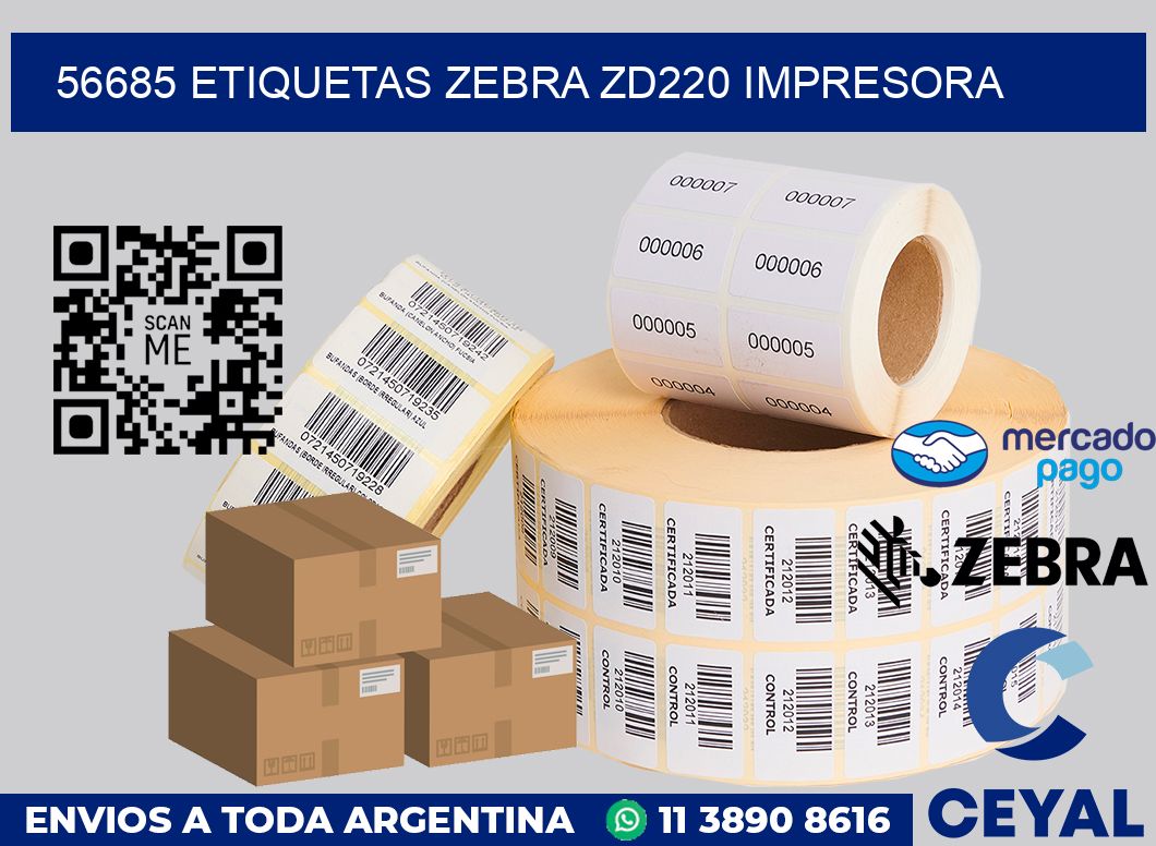 56685 etiquetas Zebra zd220 impresora