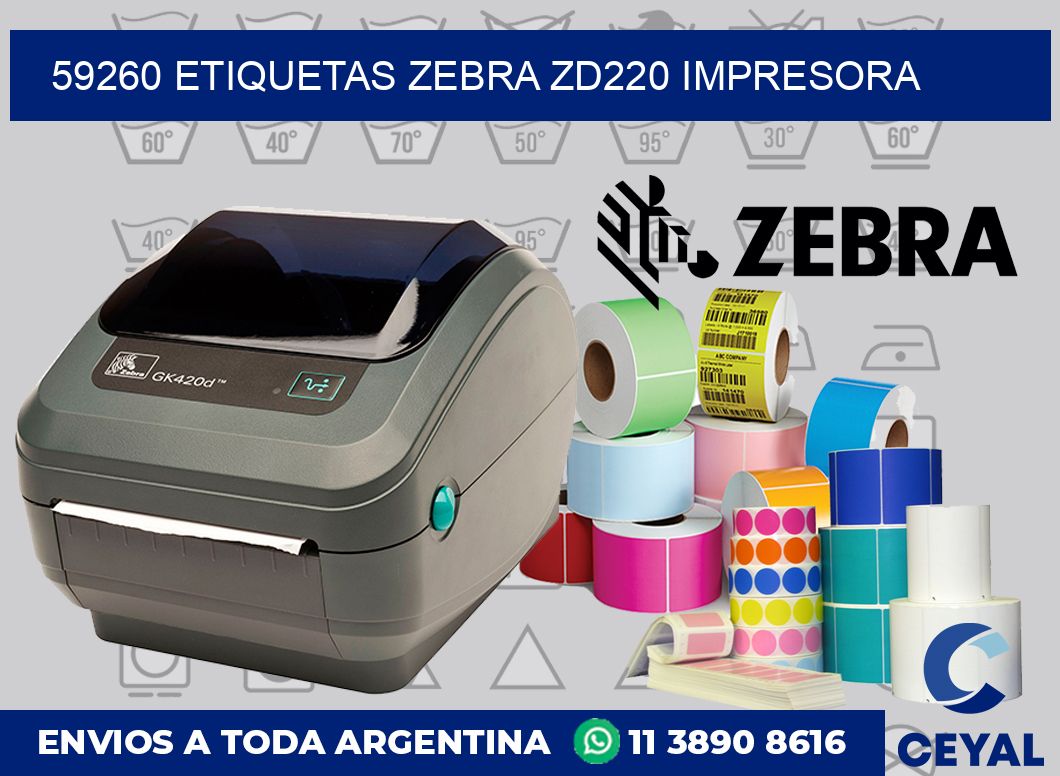 59260 etiquetas Zebra zd220 impresora