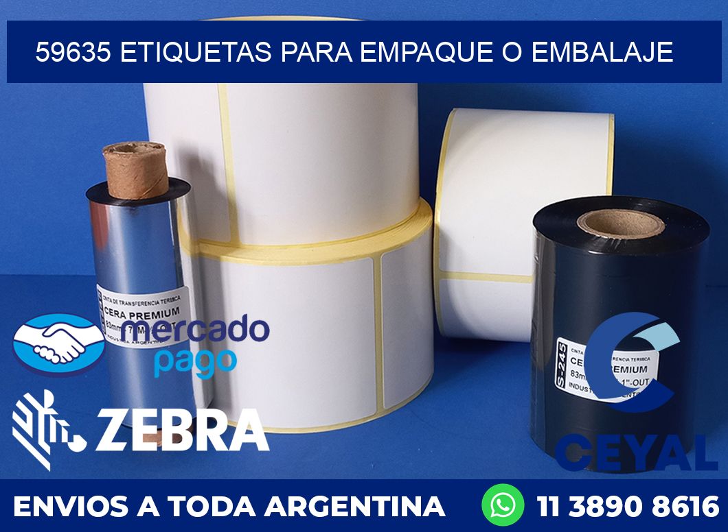 59635 etiquetas para empaque o embalaje
