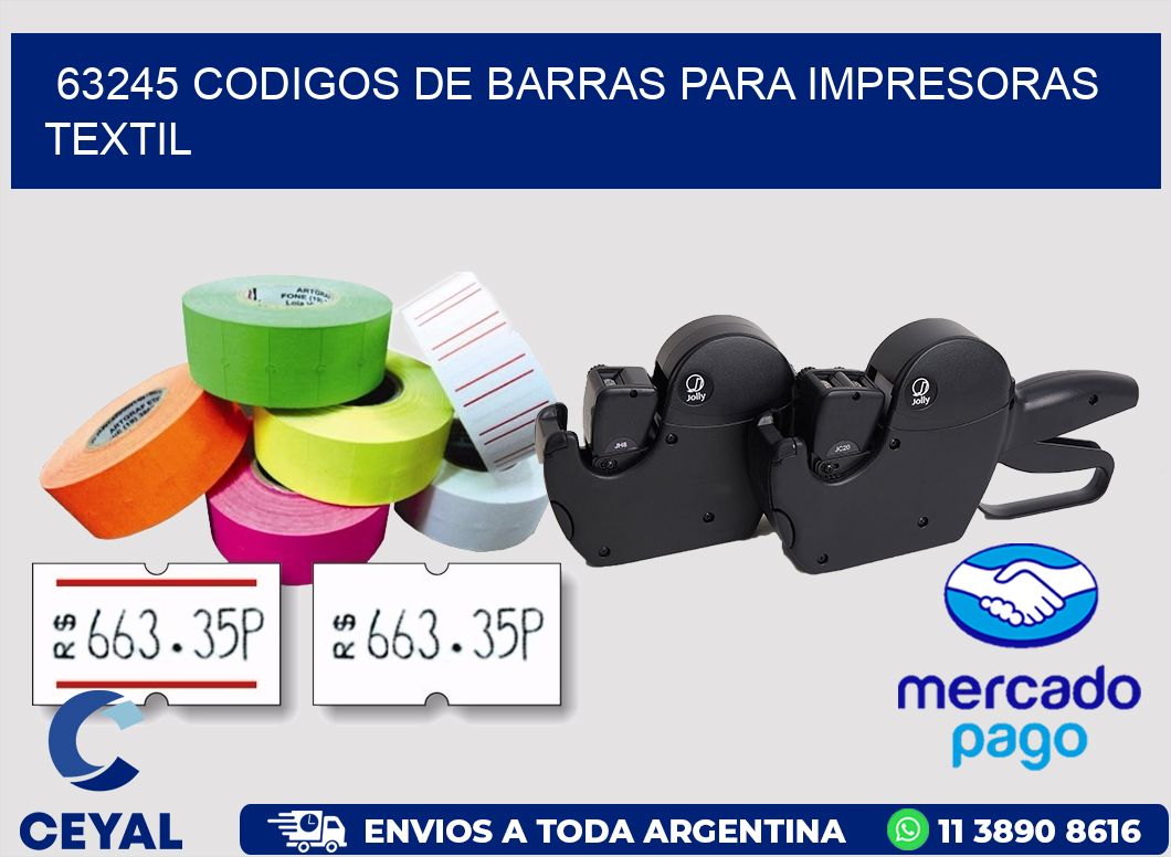 63245 codigos de barras para impresoras textil