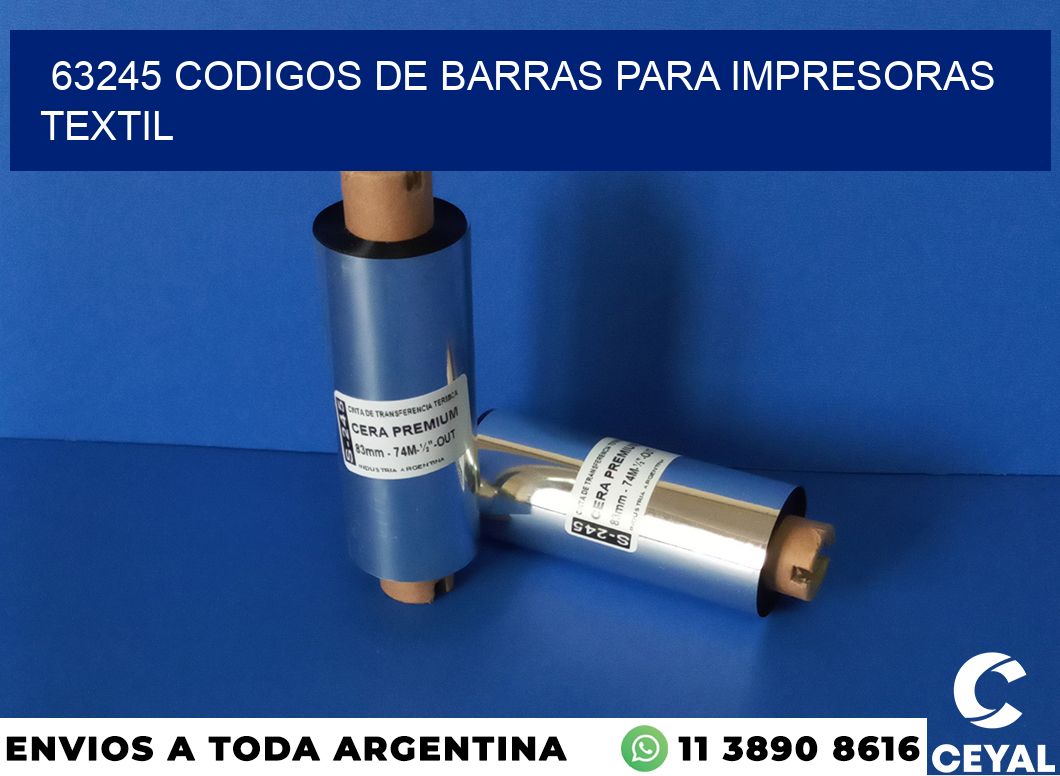 63245 codigos de barras para impresoras textil