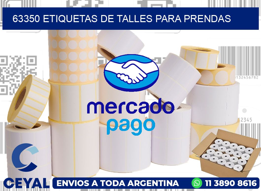 63350 Etiquetas de talles para Prendas