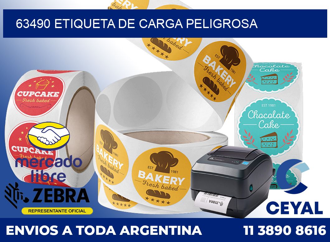 63490 Etiqueta de carga peligrosa