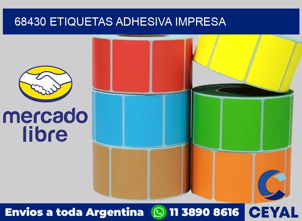 68430 etiquetas adhesiva impresa