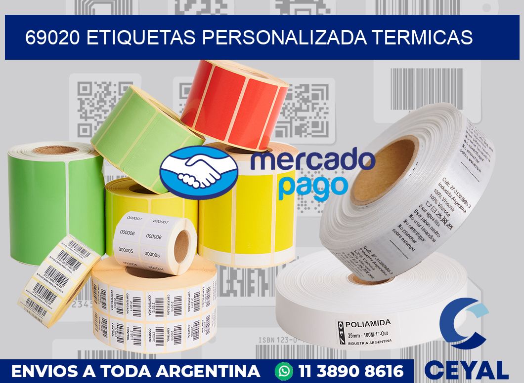 69020 etiquetas personalizada termicas