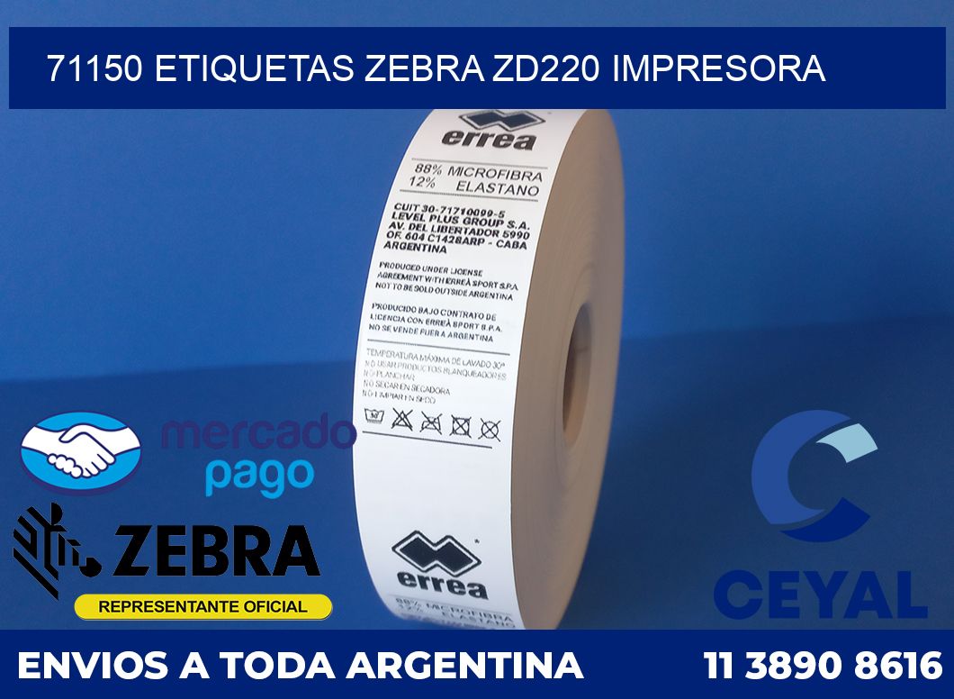 71150 etiquetas Zebra zd220 impresora