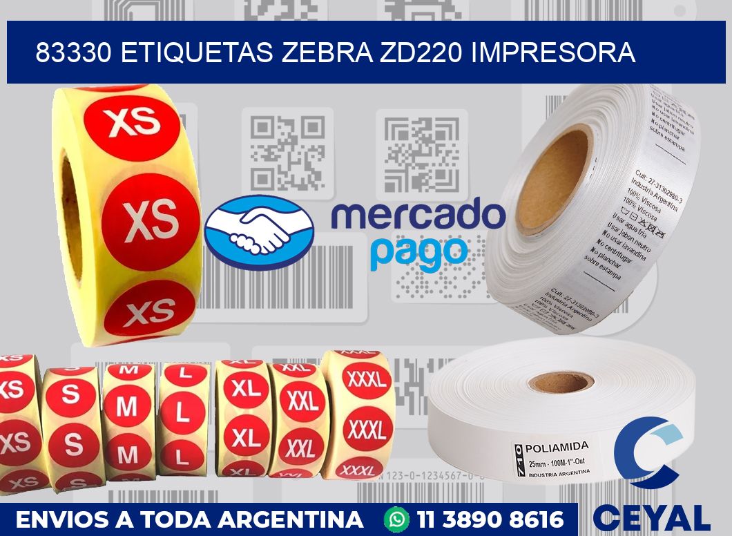 83330 etiquetas Zebra zd220 impresora