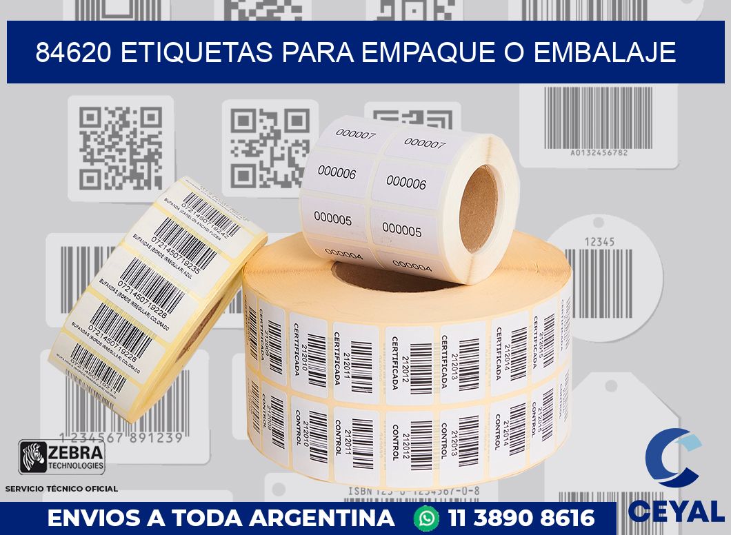 84620 Etiquetas para empaque o embalaje
