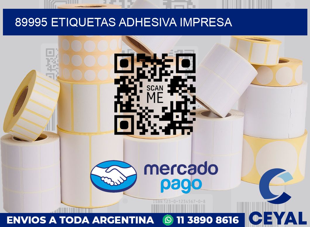 89995 etiquetas adhesiva impresa