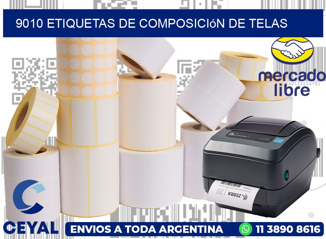 9010 Etiquetas de composición de Telas