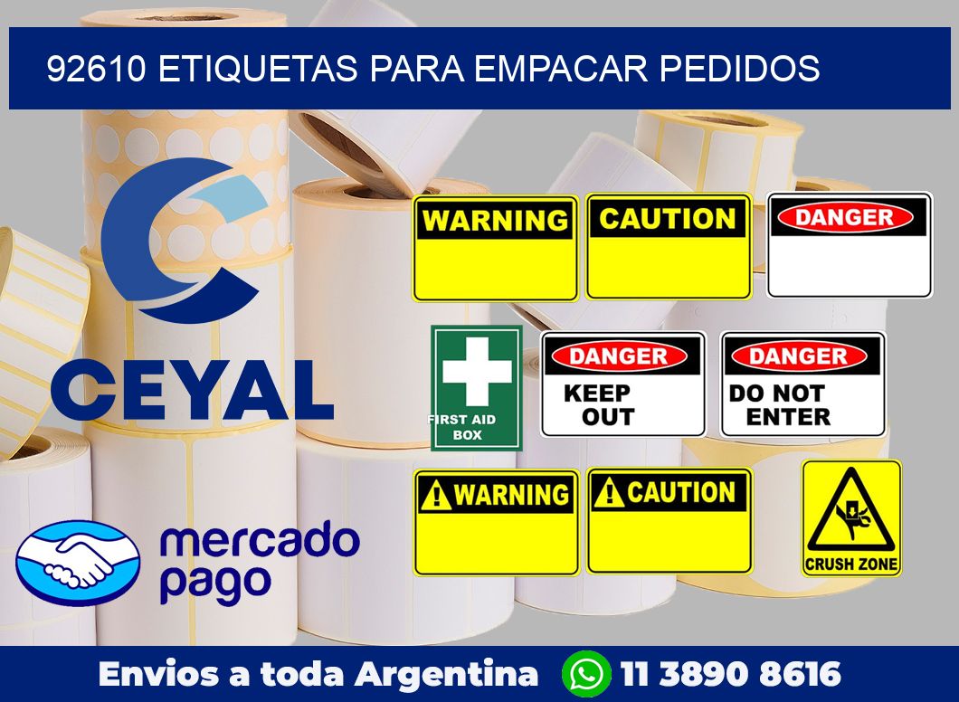 92610 etiquetas para empacar pedidos