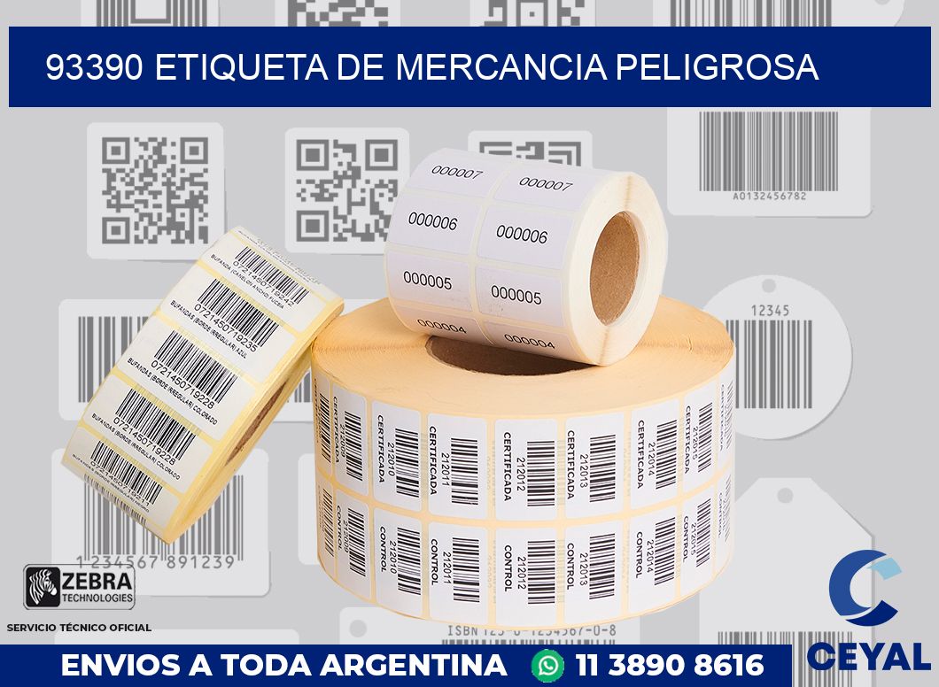 93390 Etiqueta de mercancia peligrosa