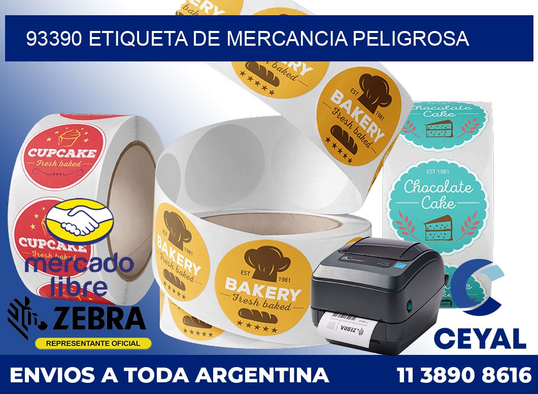 93390 Etiqueta de mercancia peligrosa
